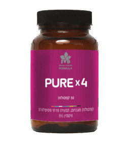 PURE x4 – ארבעה סוגי מגנזיום, תמצית פרחי פסיפלורה וויטמין 6B - יח׳
